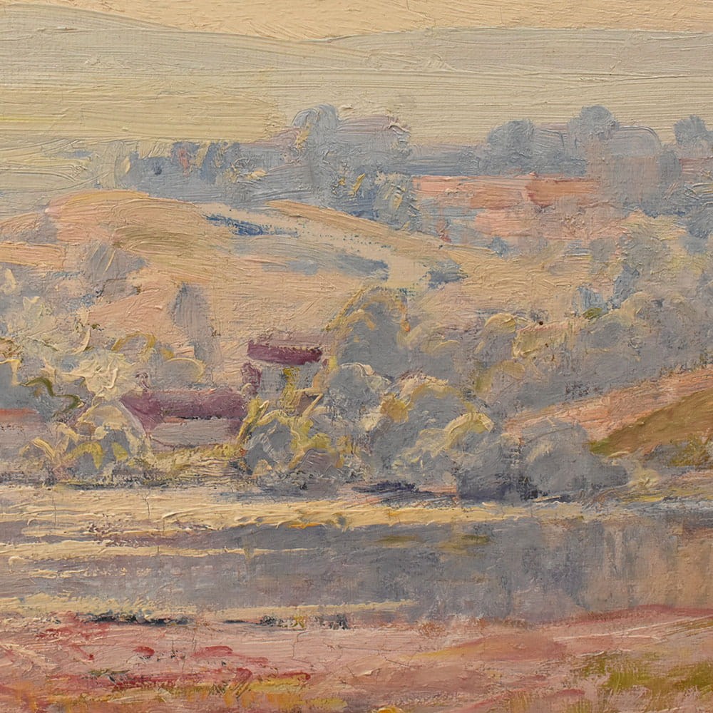 QP780 8a antique oil painting landscape natural painting XIX